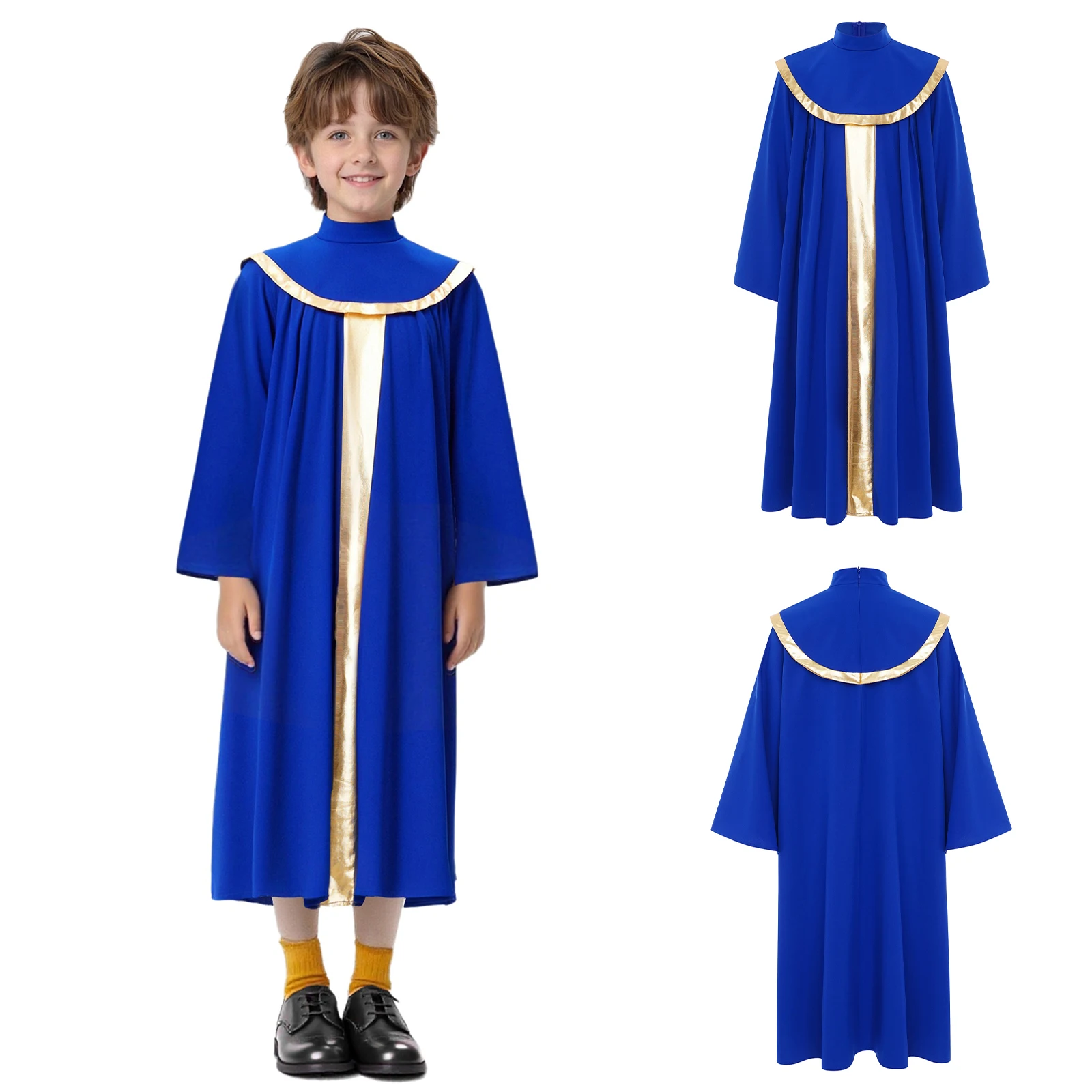 

Kids Boys Girls Long Sleeve Choir Church Praise Robe Graduation School Celebrations Ceremony Gown Halloween Cosplay Costume