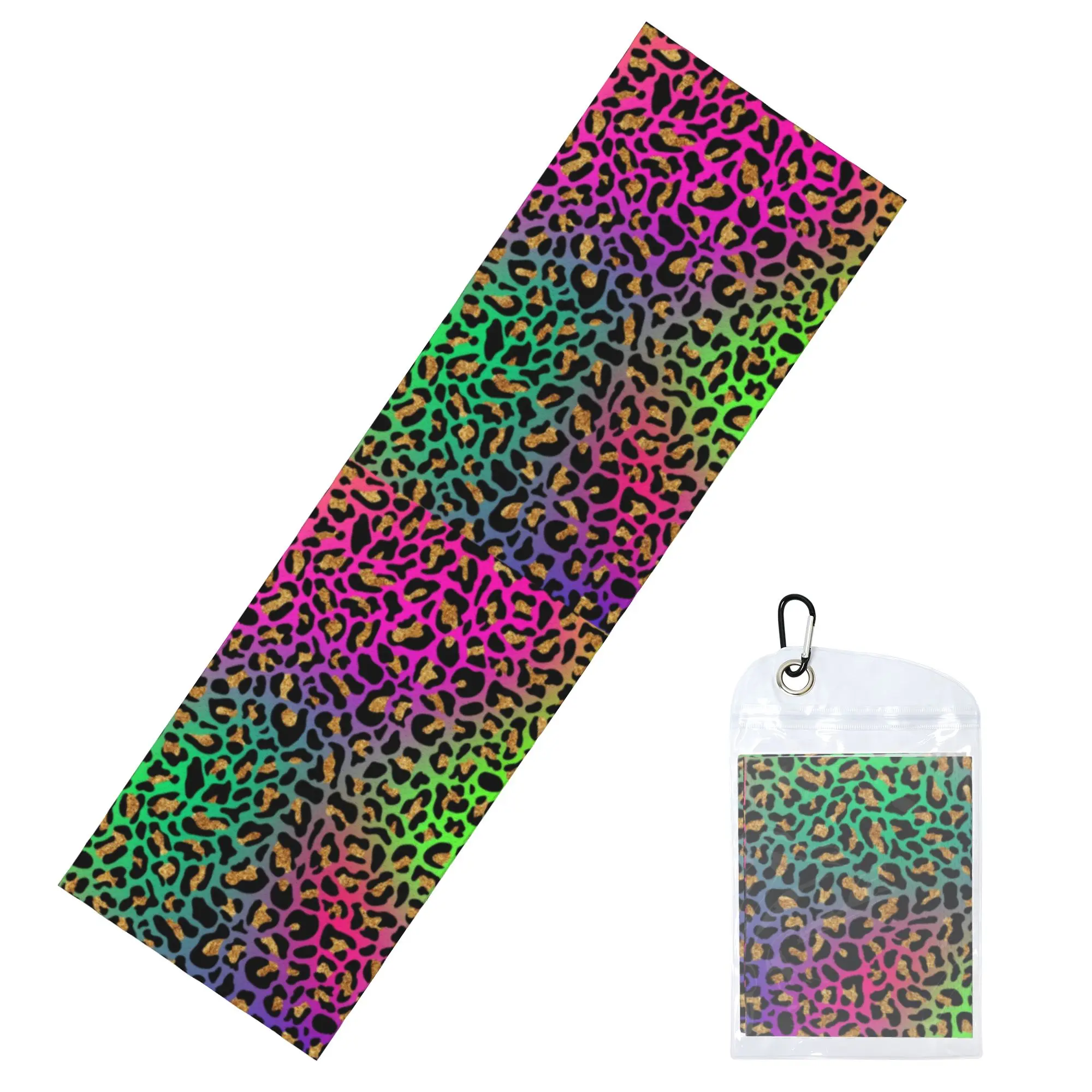 Neon Rainbow Leopard Animal Print Towel Quick Dry  Super Soft  Running Towels