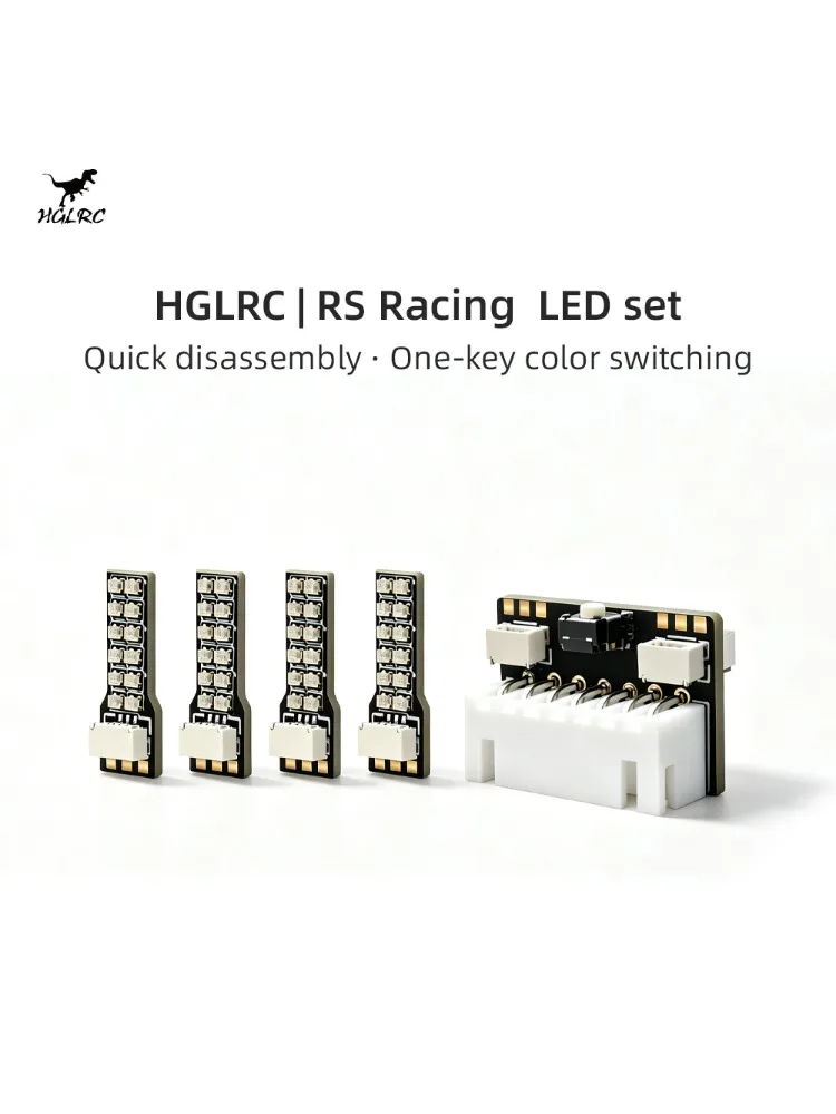 HGLRC RS LED Kit Including Controller & 4 Light Strips, Easy Plug-In One-Touch Color Adjustment Ideal for Night Flying