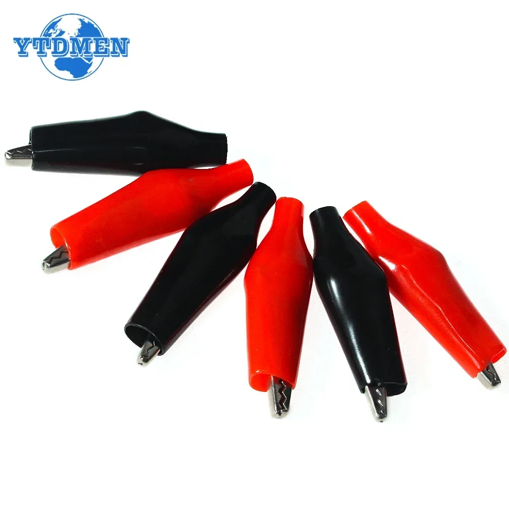 10PCS Alligator Clips Kit Insulation Metal Crocodile Clip 24*28mm 28*35mm 35*45mm DIY Electric Test Clip Red and Black 5pcs Each