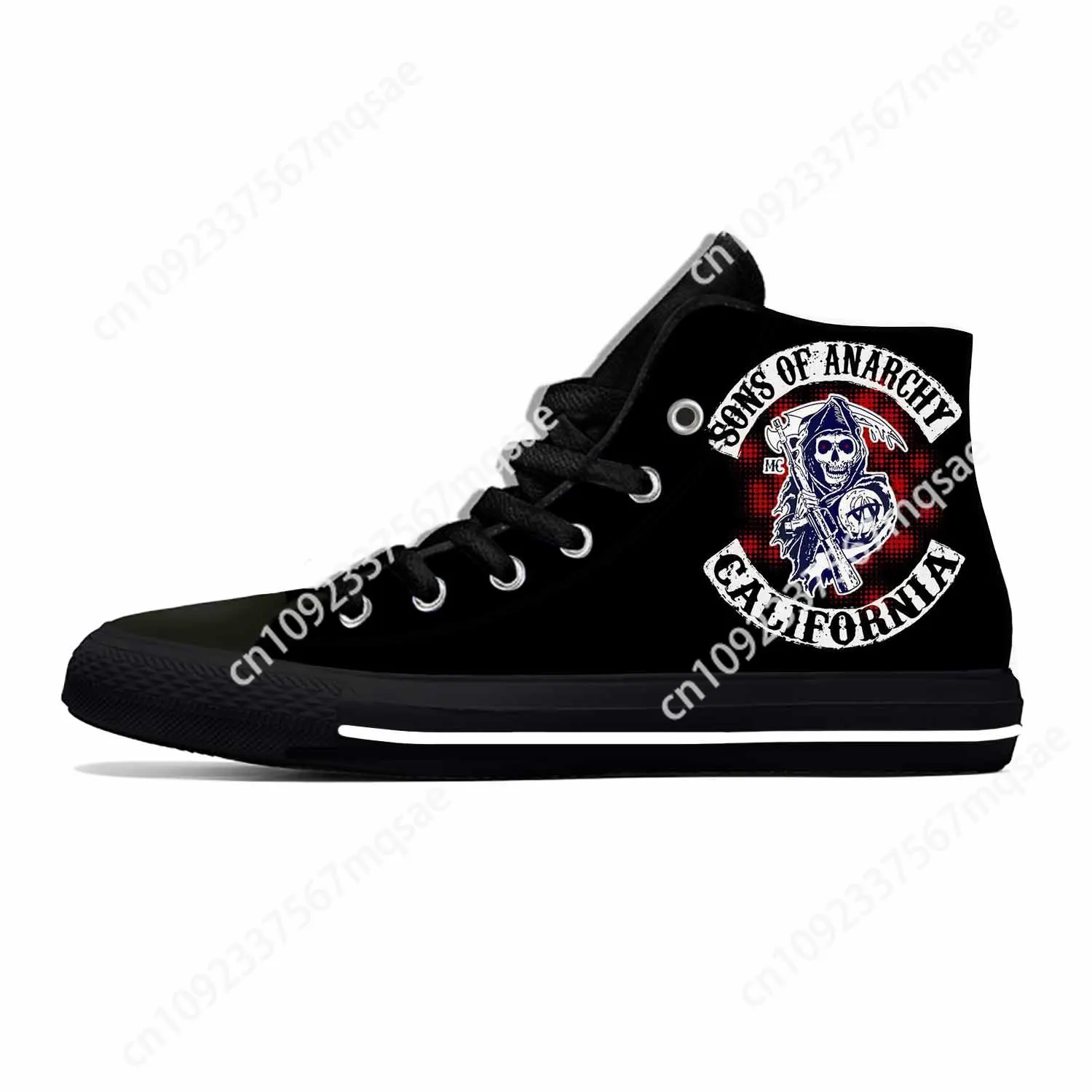 Sons of Anarchy SAMCRO SOA Anime Cartoon Comic Casual Cloth Shoes High Top Lightweight Breathable 3D Print Men Women Sneakers