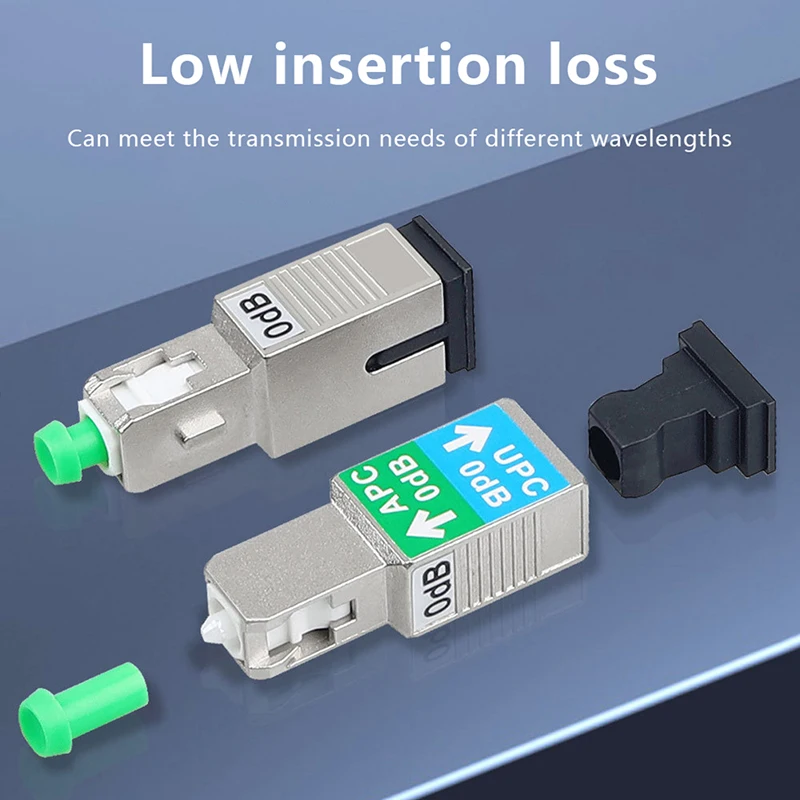 1 buah APC adaptor serat optik pria ke UPC wanita 0dB Attenuator 1200NM 1600NM konversi konektor Mutual