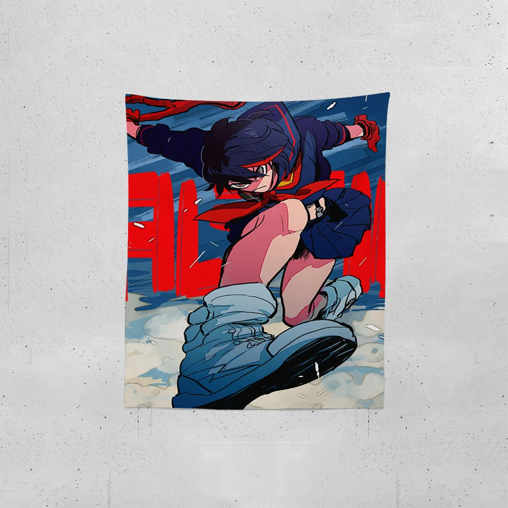 

KILL la KILL Anime Tapestry Creative Pattern Photo Living Room Wall Art Tapestry Decor Party Outdoor Decorate Banners