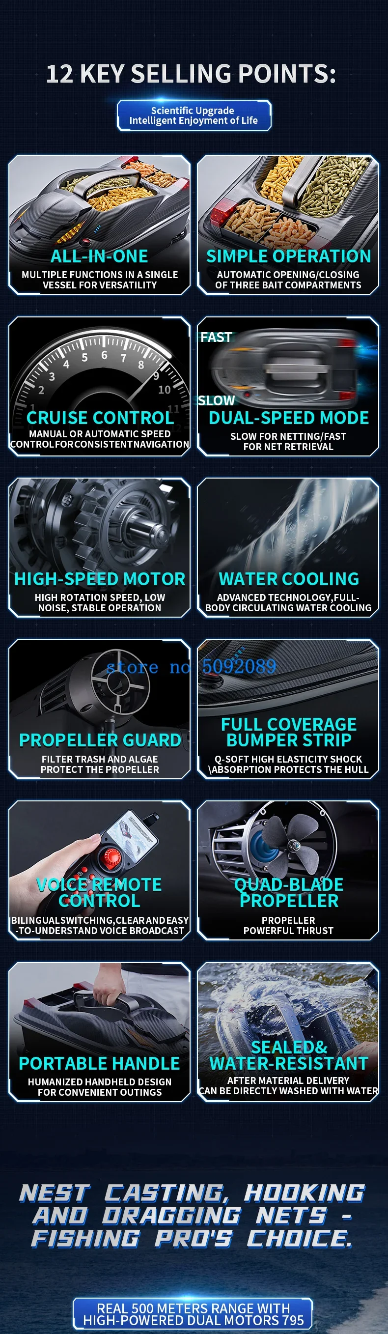 

4 кг автоматическое литье на приманку многофункциональная радиоуправляемая рыбацкая лодка 3Hopper Smart Cruise 500 м голосовая трансляция электрические лодки с дистанционным управлением