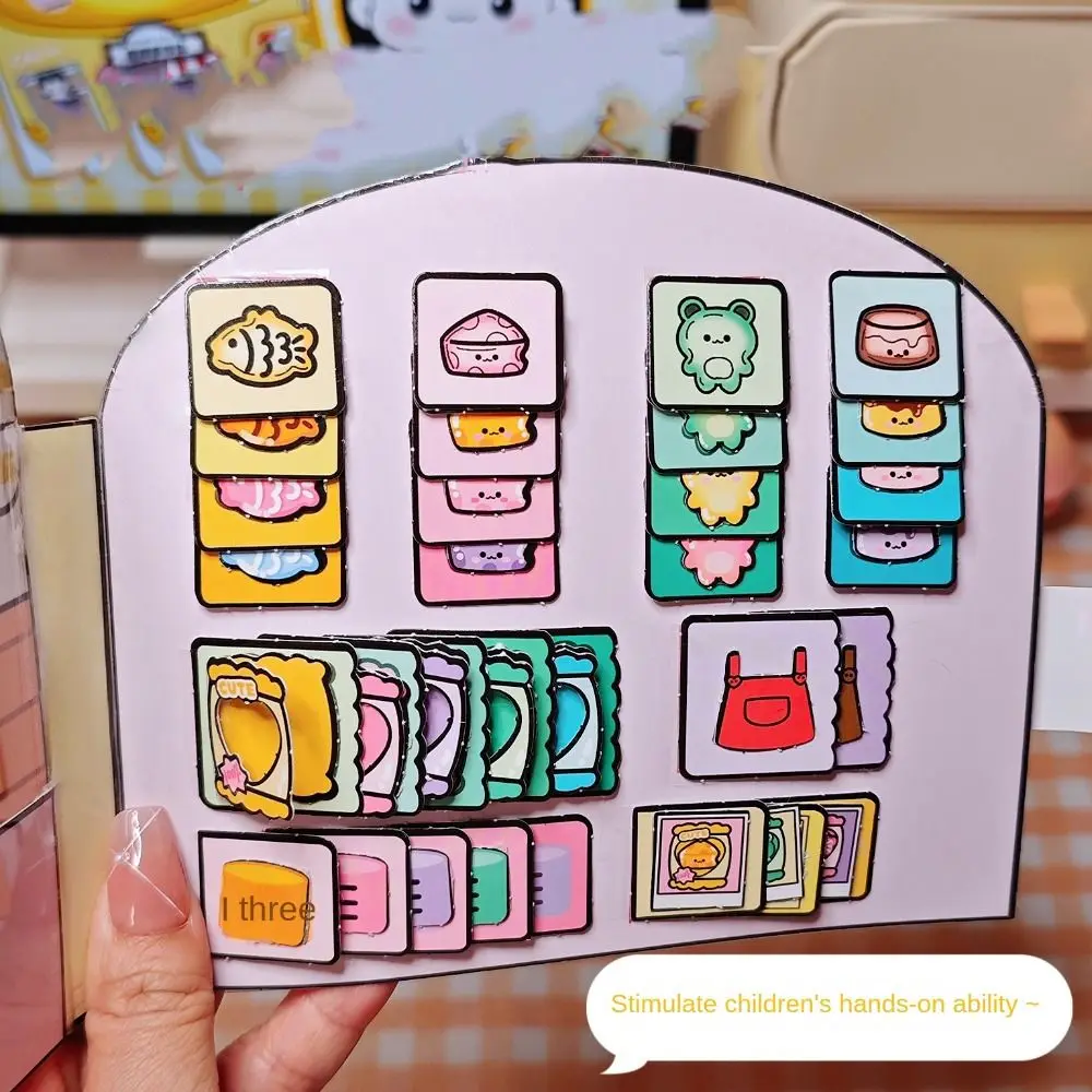 

Handmade Material DIY Pinch Toy Book Educational Early Learning Quiet Book Pinch Design Cartoon 3D Sticker Book Girls