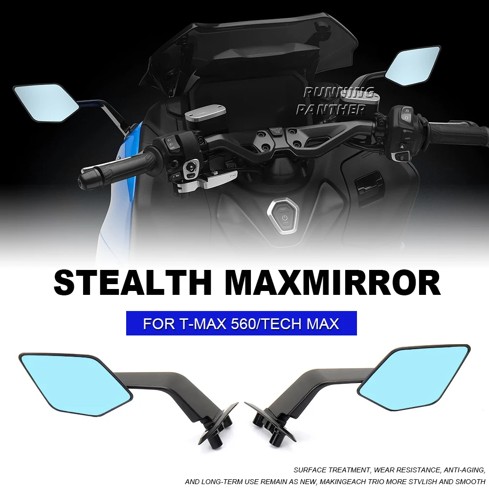 

Stealth Max Mirrors Sports Winglets Mirror Kits Adjustable Wing Mirrors For Yamaha T-MAX 560 T-Max560 Tech Max 2022 2023 2024