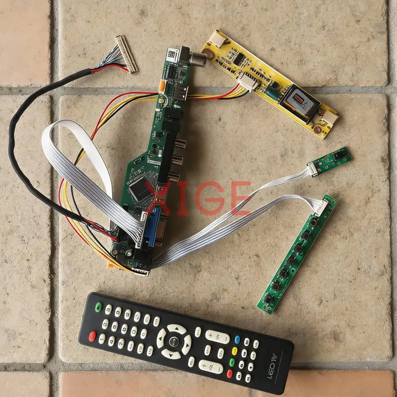 For B170PW07 N170C1 B170PW04 B170PW02 Screen Drive Controller Board Kit DIY USB+AV+VGA+HDMI 30 Pin LVDS 2-CCFL 1440*900 1440x900