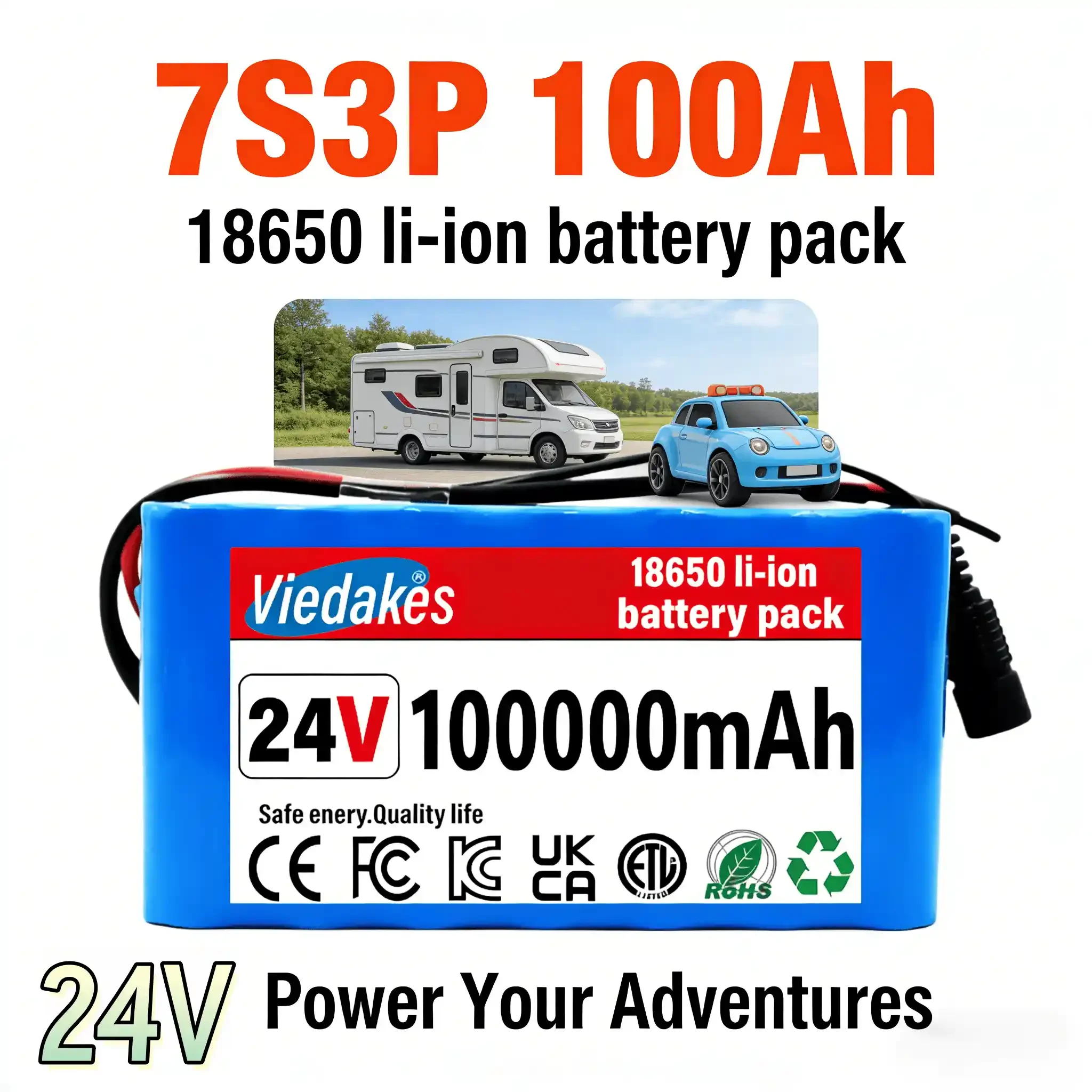 

VIEDAKES 7S3P 24V 18650 Rechargeable Battery Pack for Wheelchair Mobility Scooter Power Supply⚡️