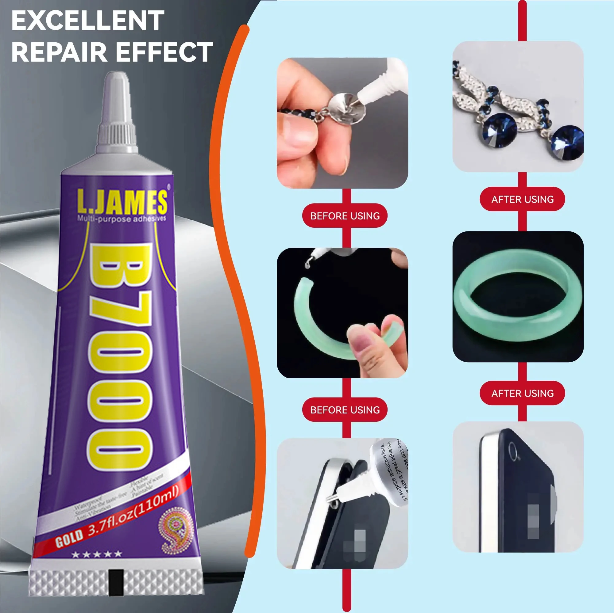 15ML 25ML 50ML 110ML Strong Soft Cellphone Repair Glue B7000 Clear Glue B-7000 Multipurpose DIY Adhesive
