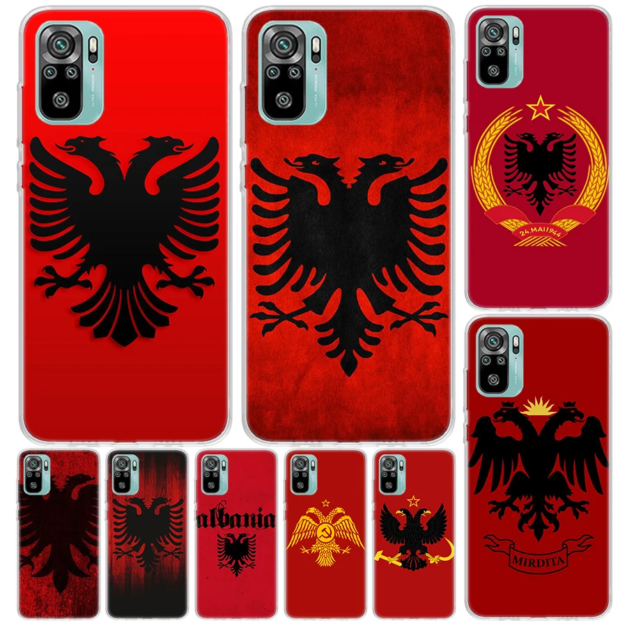 Albania Flag Eagle Cover For Xiaomi Redmi Note 13 12S 12 11 11S 10S 10 Pro Plus Phone Case 11E 11T 9 9S 8T 8 + Print Coque Redmi