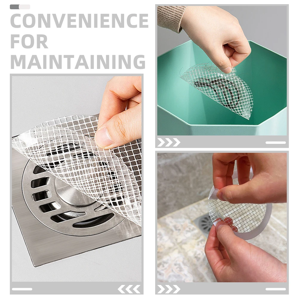 

28 Pcs Anti Clog Drain Covers Hair Filter Mesh Sticker Round Shower Bath Tub Kitchen Disposable Catcher White Floor