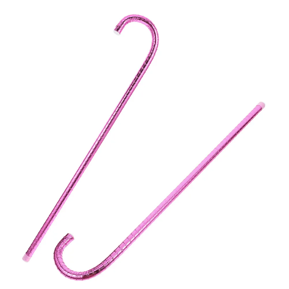 2Pcs Lightweight PVC Ribbon Cosplay Cane Prop for Halloween Party Costume Accessory Dance Performance Jazz Decorative Walking