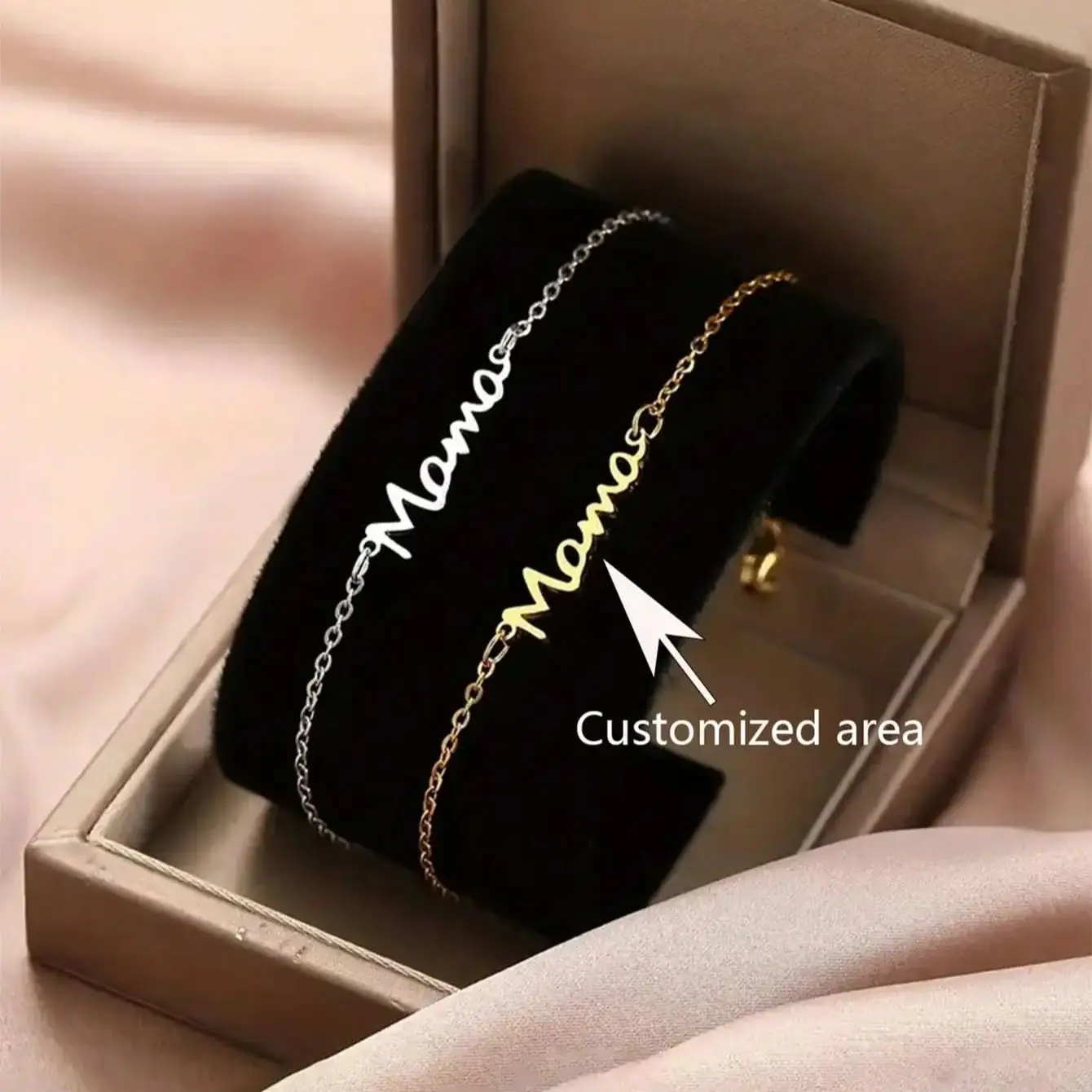 

DOREMI Best Friend Birthday Gift Simple Name Charm Chain Bracelet Women's Customized Name Bracelet