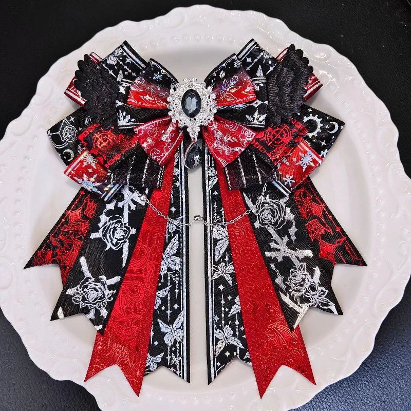 

Original Handmade Lolita Bowtie Cradle Angel Wings Bow Concert Hand Light Women's Suit Shirt Collar Flowers Accessories Jewelry