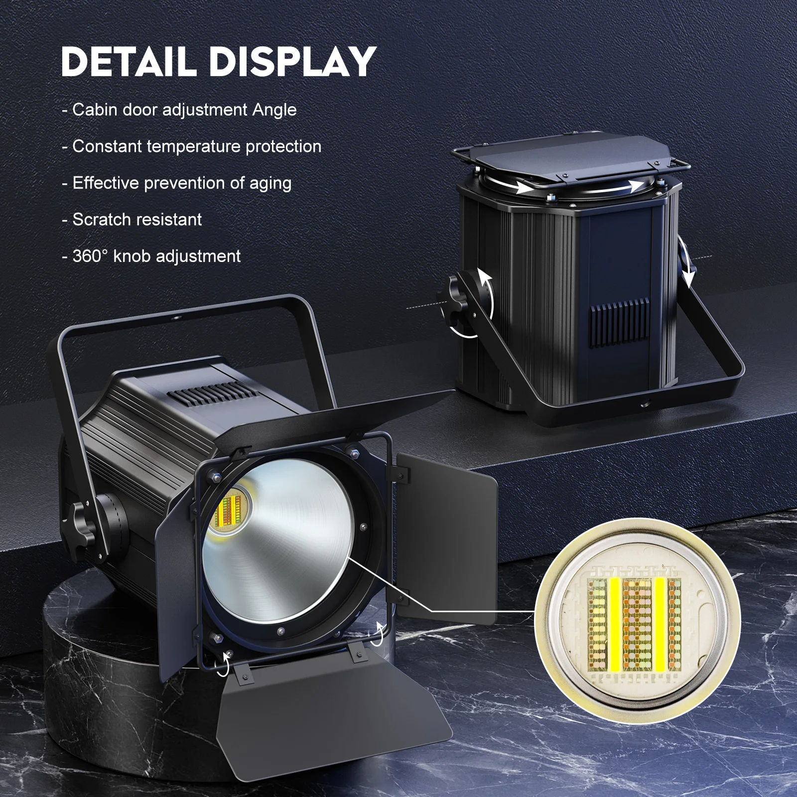 Yiflamefly 200W LED COB 파 조명 헛간 문 6IN1 RGBWA UV 선형 스포트라이트 DJ 빛 DMX512 무대 조명 결혼식 파티