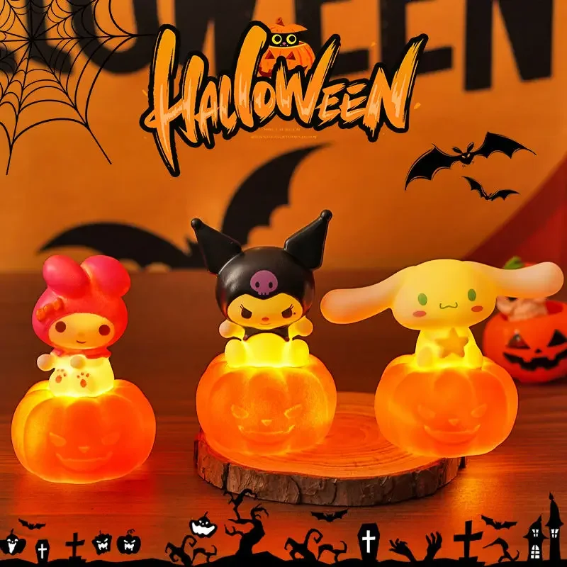 Halloween Sanrio Kuromi Night Light Creative Holiday Decor Cinnamoroll Ambient Lights Appliances Room Decoration Gifts For Girls