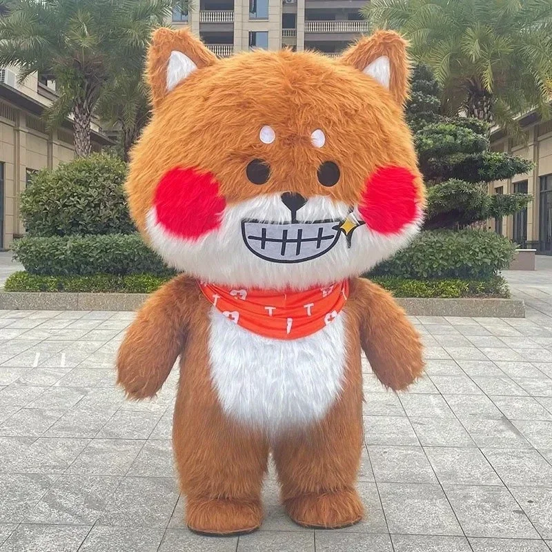 

Гигантский надувной костюм талисмана собаки Шиба-ину для взрослых, рождественская вечеринка, ролевая игра, рекламный костюм без батареи