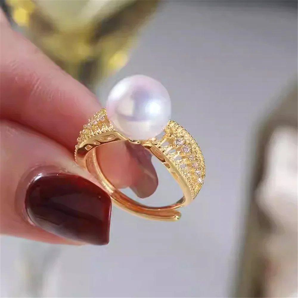Solid S925 Sterling Silver Pearl Ring Settings Findings & Accessories - for Jewelry Making Bulk Wholesale Craft Supplies 8-12mm