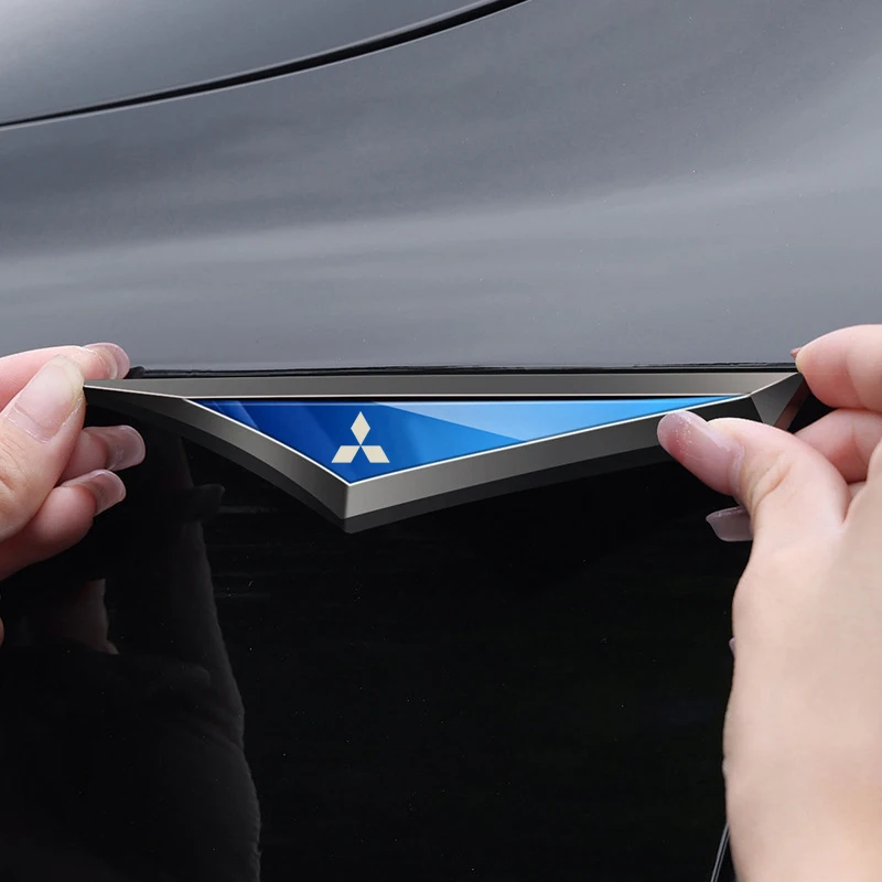 

Car Door Blade Fender Logo Sticker Emblems Decals For Mitsubishi Outlander Sport ASX Eclipse Cross Pajero Lancer EVO Delica L200