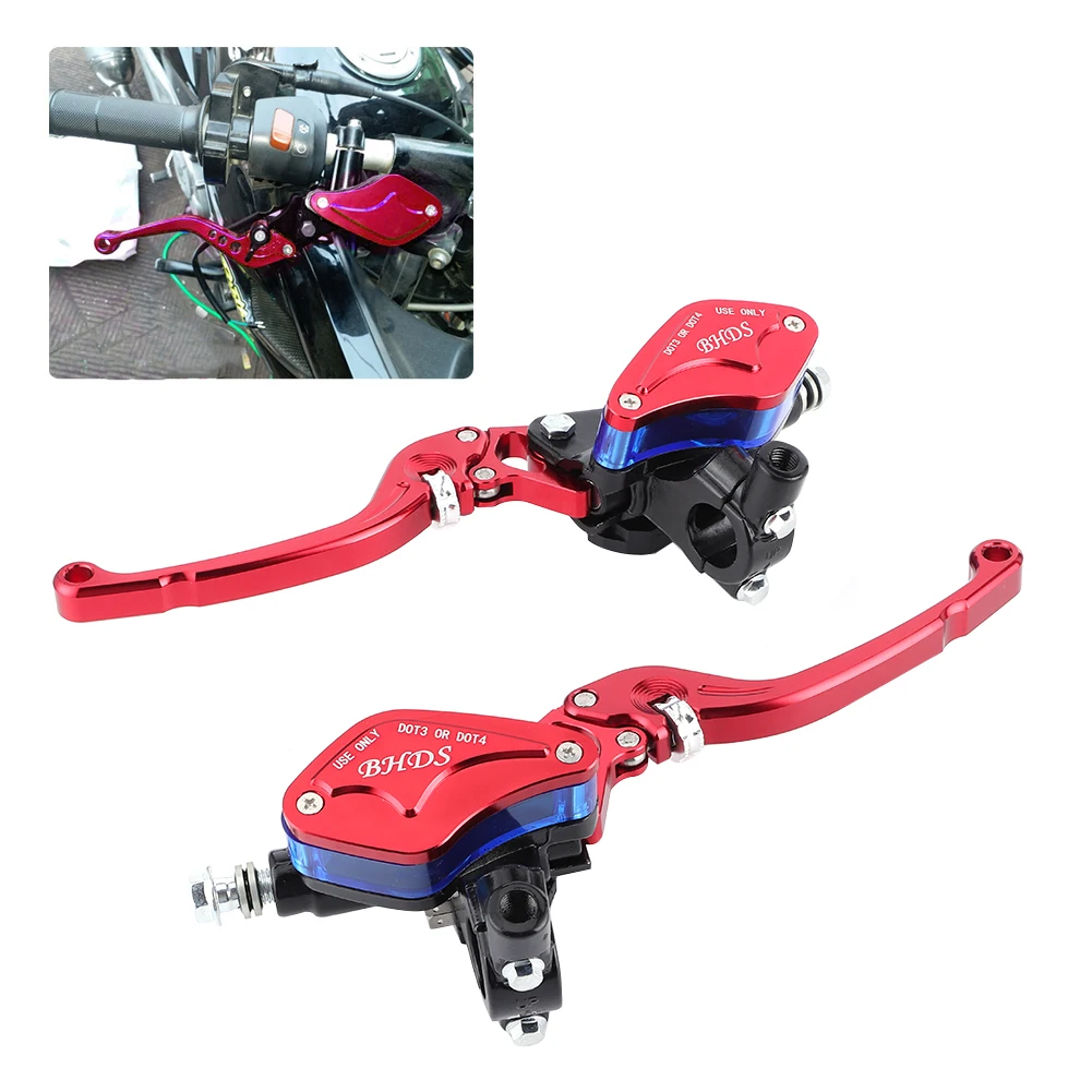 

【New】Motocycl Handle 7/8in Hydraulic Brake Lever Set with Master Cylinder Reservoir for Motorcycle
