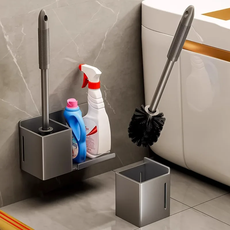 

No-Drill Batoom Toilet Bru Holder elf Cleaning Accory for Home Use Reach Every Corner Toilet Squeegee Organizer