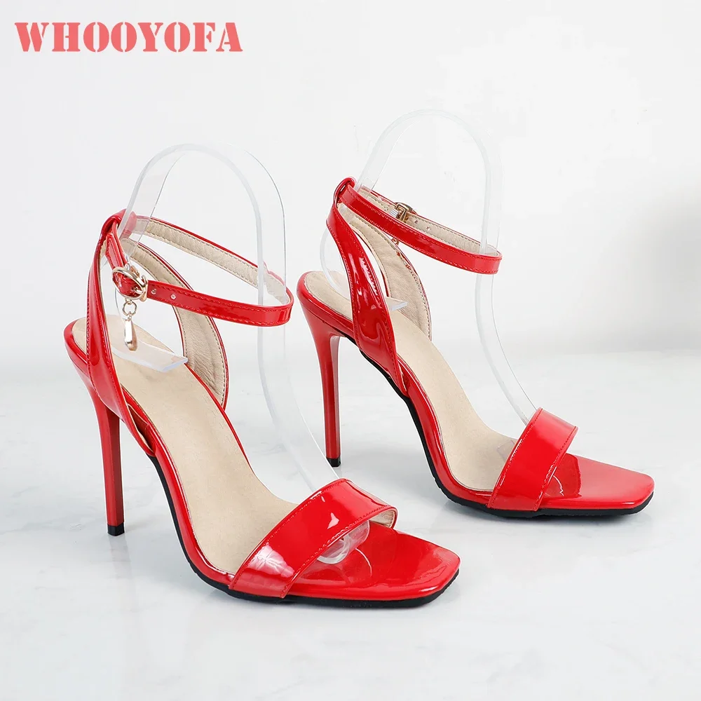 

Летние Новые Модные Черно-Красные Женские Босоножки с Круглым Носком на Высоком Шпильке для Офиса и Вечерних Выходов, Большие и Маленькие Размеры 11, 32, 43, 45, 48