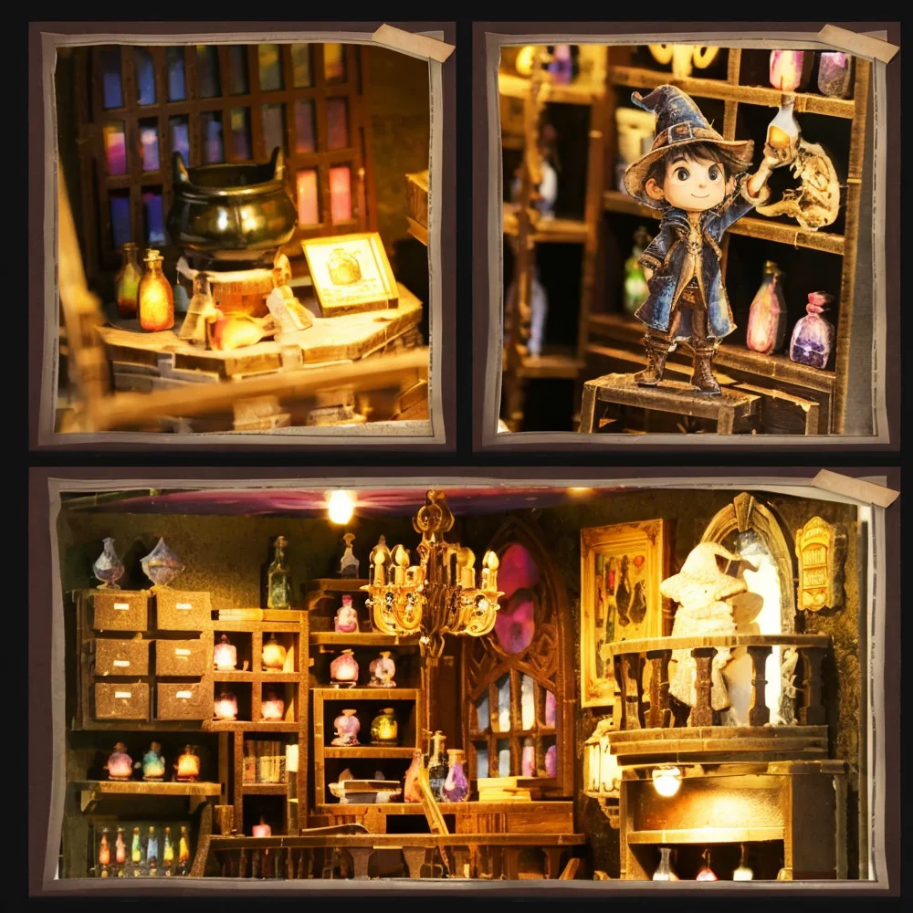 

Прямые поставки с завода: Креативная деревянная подставка для книг в виде кукольного домика, модель-миниатюра, DIY-пазл, подставка для книг