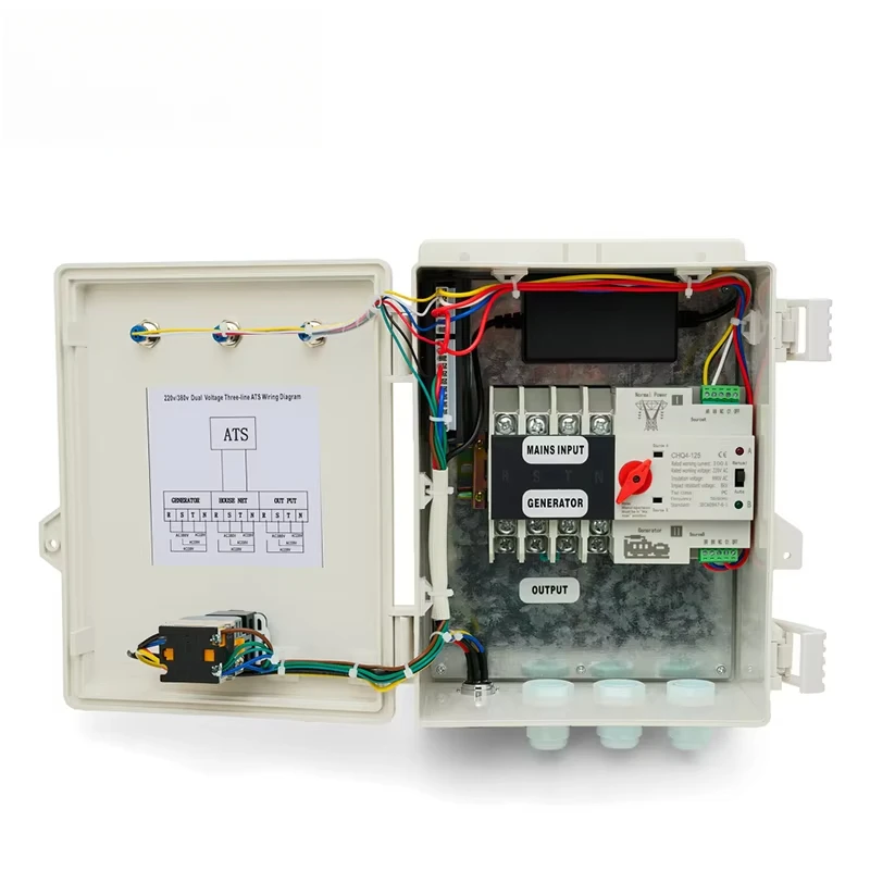 220v 380v Small Generator Ats Single Phase Automatic Transfer Switch Control System Panel Box