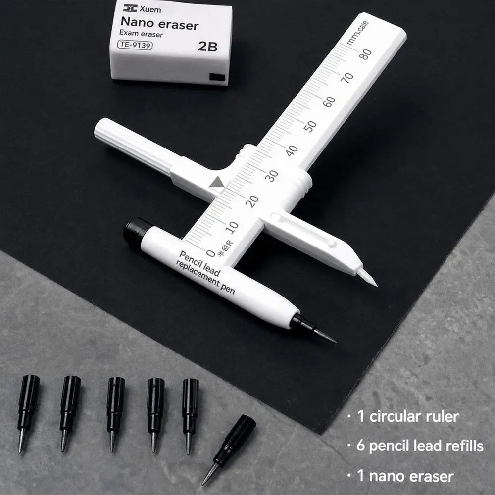 Digital Display Compass Safe No Metal Lock-Distance Geometry Compass with Replacement Pencil Leads Drawing Compass Student Exams