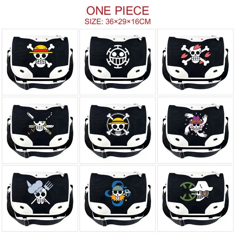 One Piece creative anime peripheral skull Zoro crossbody backpack personalized large capacity student shoulder canvas school bag