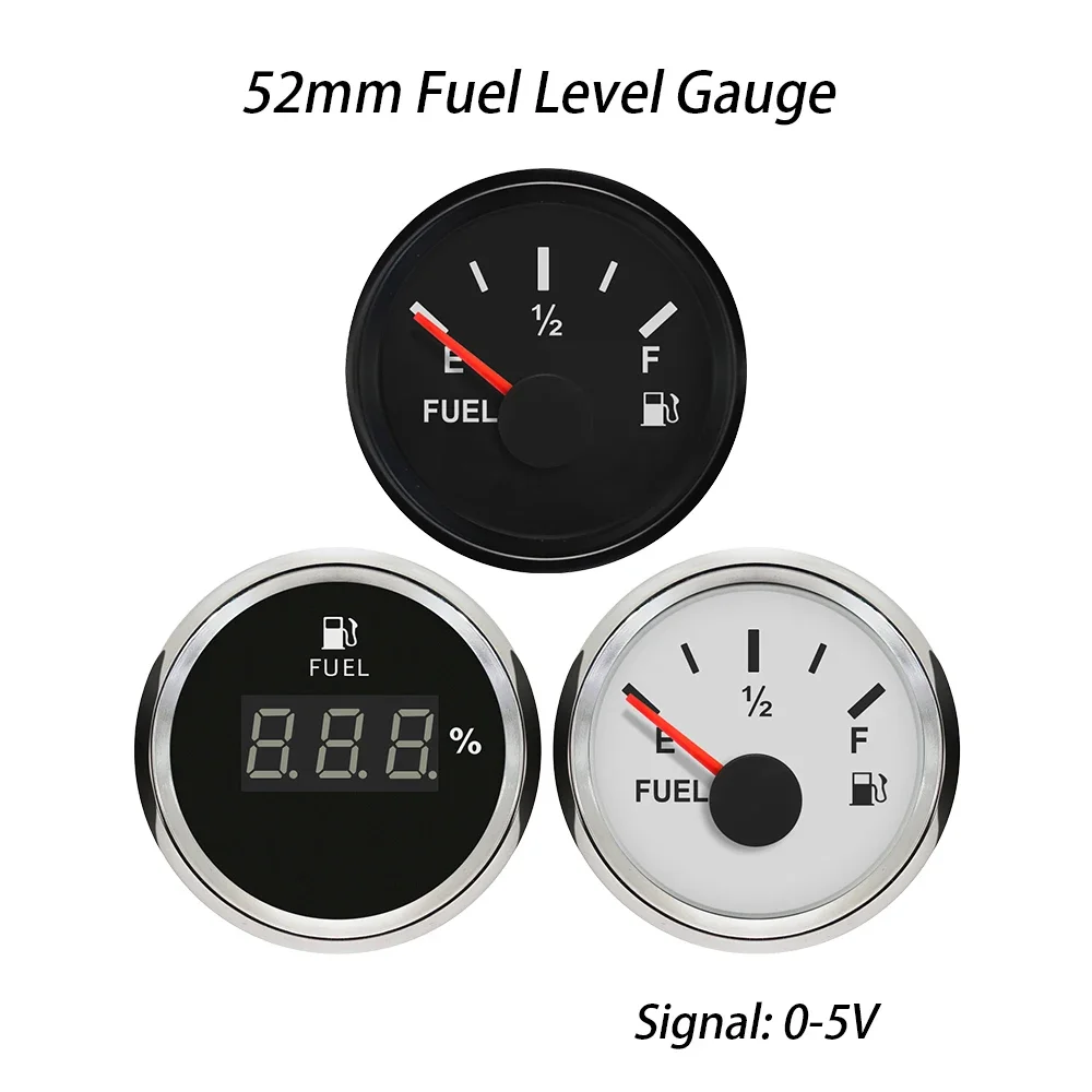 Waterproof Boat Signal 0-5V Fuel Level Gauge Fuel Gauge With Red Backlight Working Volt 9-32V Fit Car Motorcycle Yacht