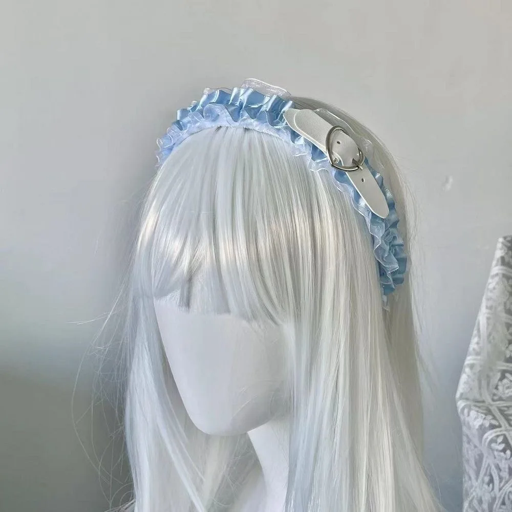 Handgemachte Frauen Mädchen Punk Spitze Stirnband y2k Haar bänder Kopfschmuck Gothic Lolita Cosplay Haar Reifen Hop Hip Haar Zubehör