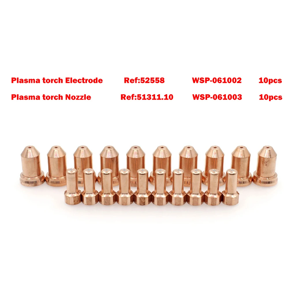 For PT80 Compatible Plasma Torch Replacement Kit 20 PCS Electrode Nozzle Set for For PT80 Air Cutting Tasks Nozzle 1.0 mm