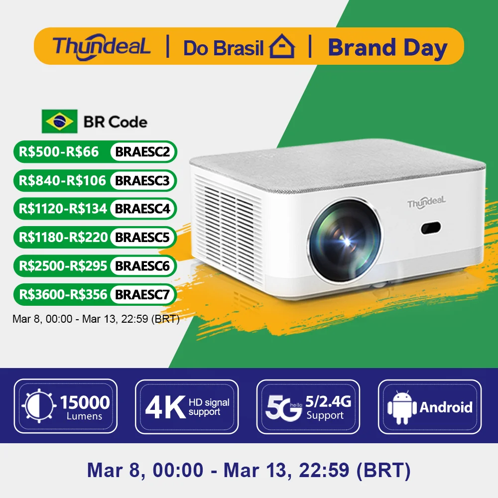 ThundeaL Mini Projetor Portátil TD92 Pro FHD 1080P Full HD Feixe 4K Vídeo WiFi Projetor Android TD92Pro Filme 3D Home Theater