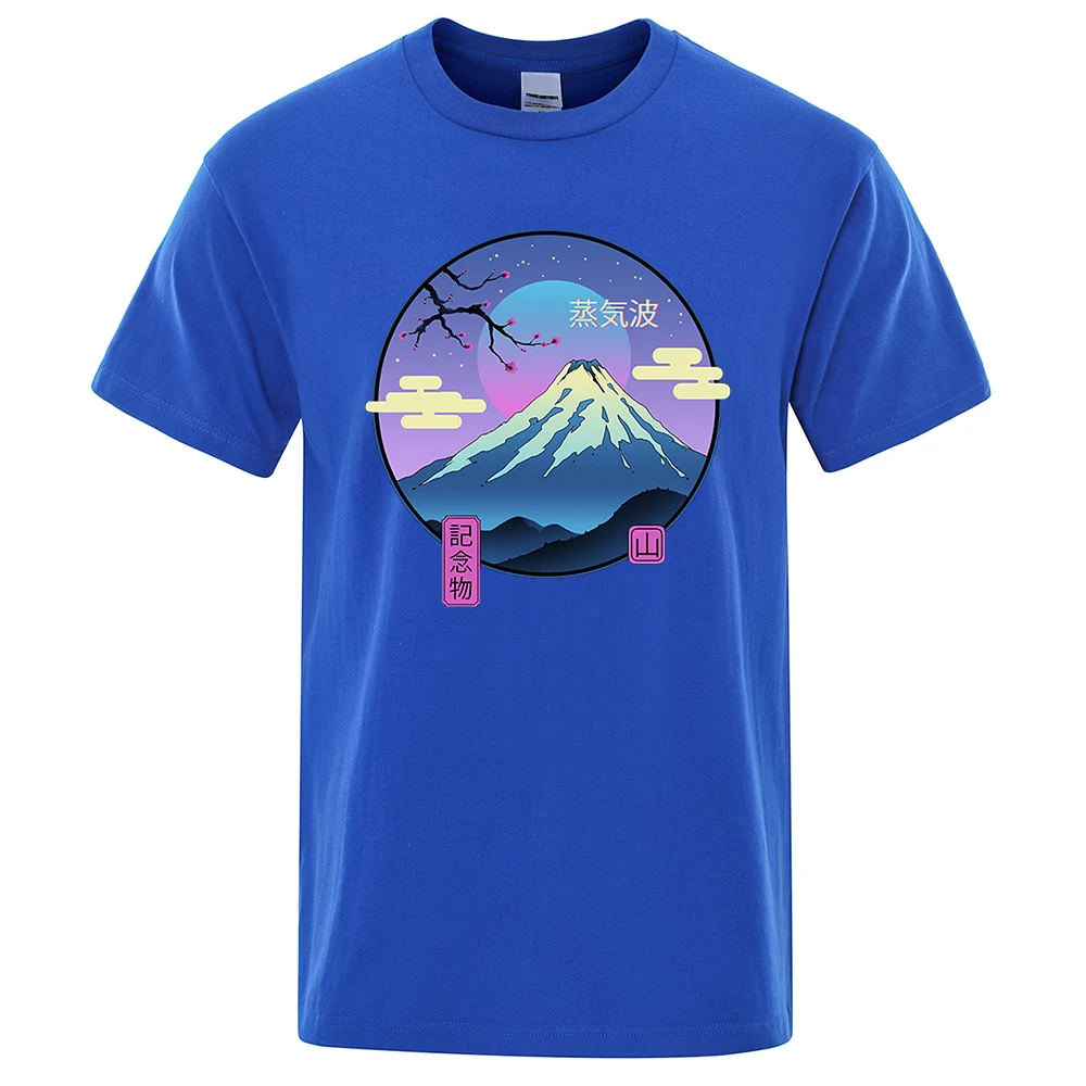 Moonlight Memorial On Mount Fuji Male T-Shirts Hip Hop Cotton Shirt Brand O-Neck Short Sleeve Breathable Oversize Loose Tops