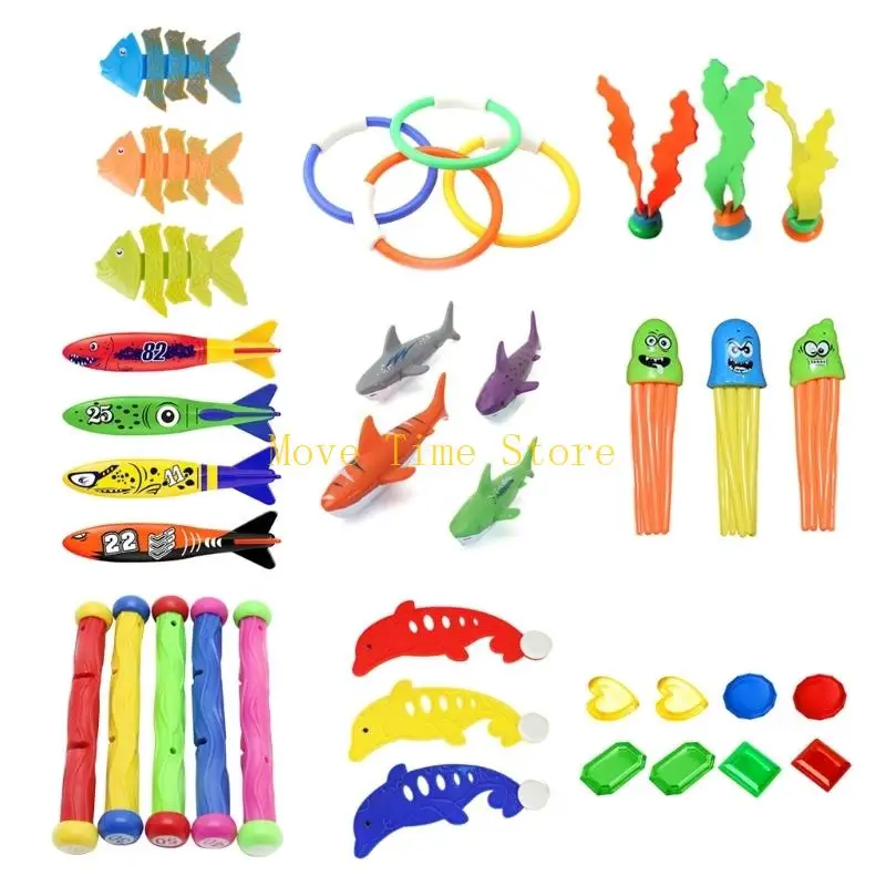 92ME Diving Toy Sinking Toy Set Underwater Diving Gift Swimming Pool Toy for Kids