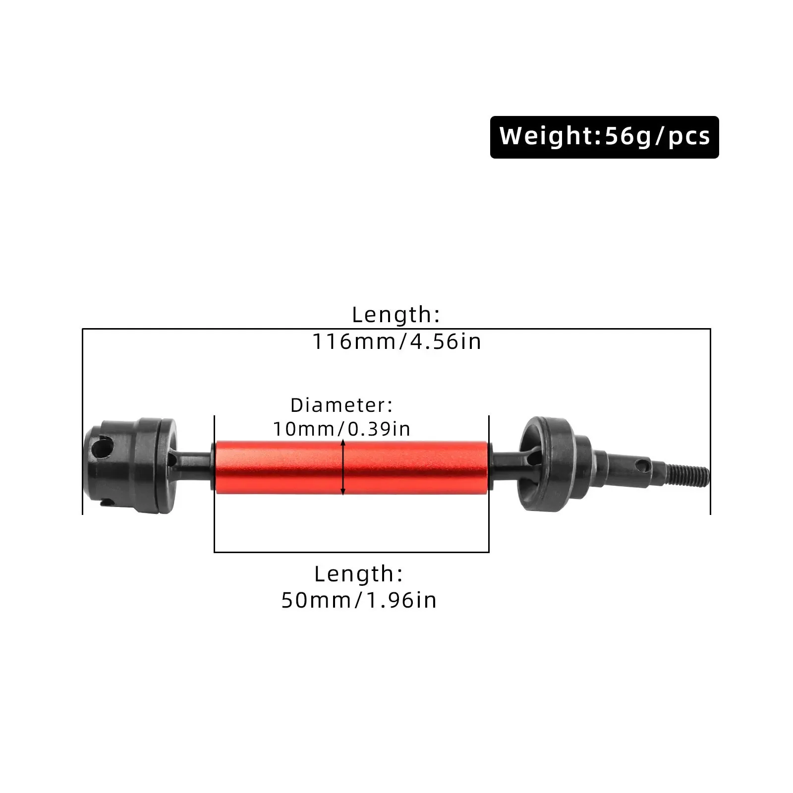 4pcs โลหะด้านหน้าและด้านหลังเพลาขับ CVD Driveshaft สําหรับ 1/10 ARRMA 3S Big Rock V2 หินแกรนิต Senton Vortecks อะไหล่อัพเกรด