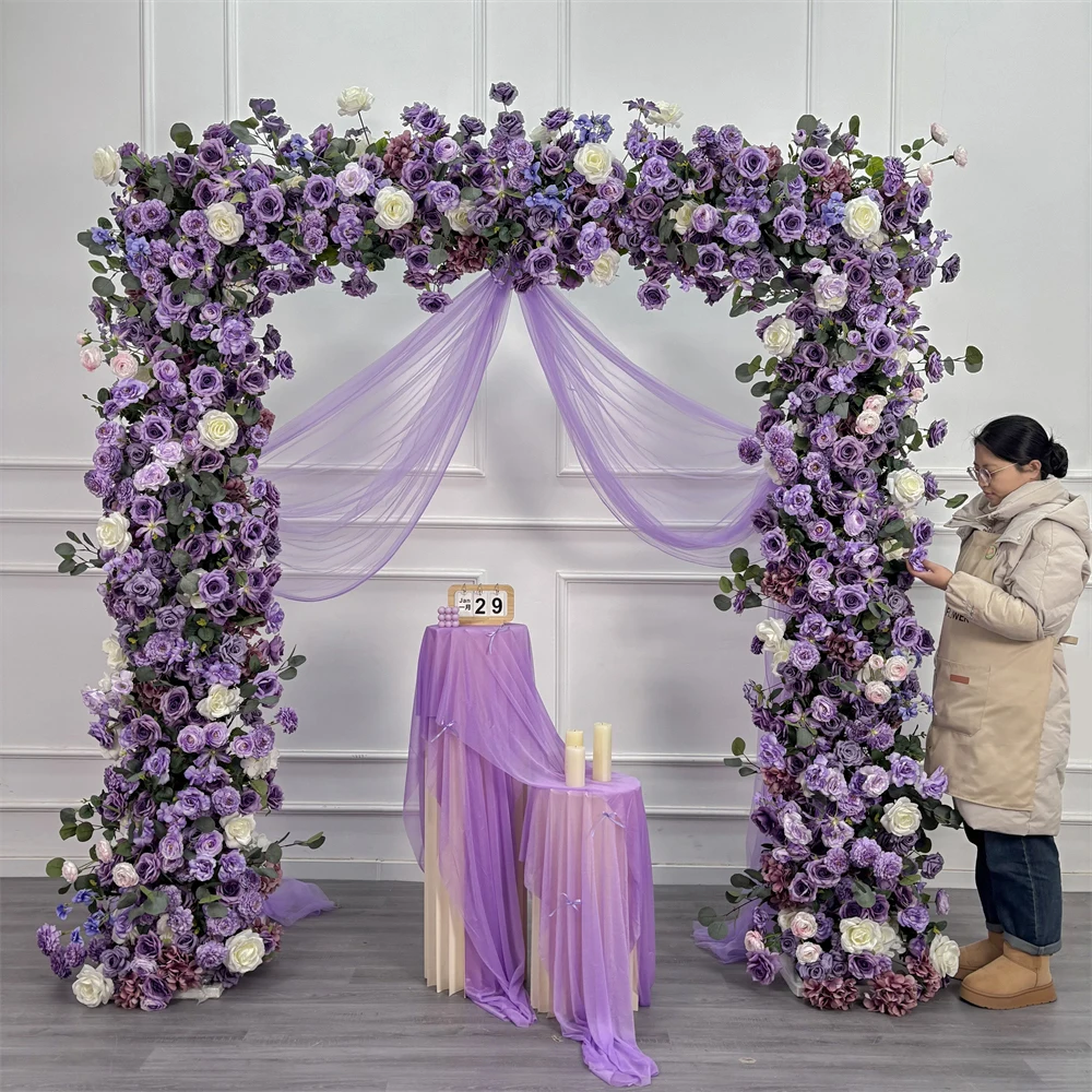 

New Wedding Flower Arch Decor Silk Artificial Realistic Customizable Color For Party And Wedding Decor
