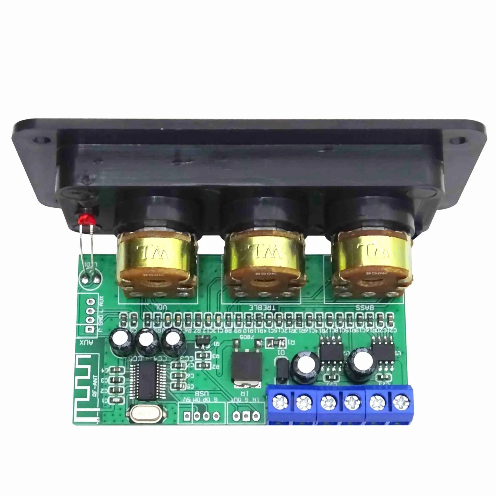 A003 5X amplificador Bluetooth Placa de Audio de potencia 20Wx2 amplificadores de sonido estéreo AUX U decodificador de disco ajuste de graves agudos