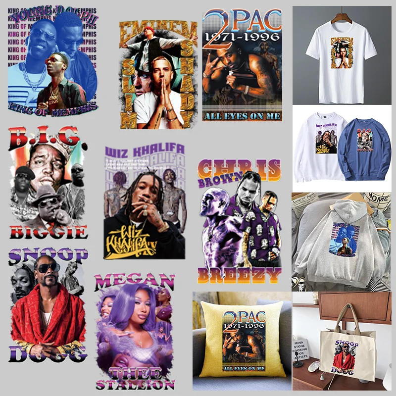 Snoop Dogg Hip Hop Godfather Rapper,Iron-on Stickers For Clothes Suitable for Hoodies,T-shirts,pillows,canvas bag,etc.