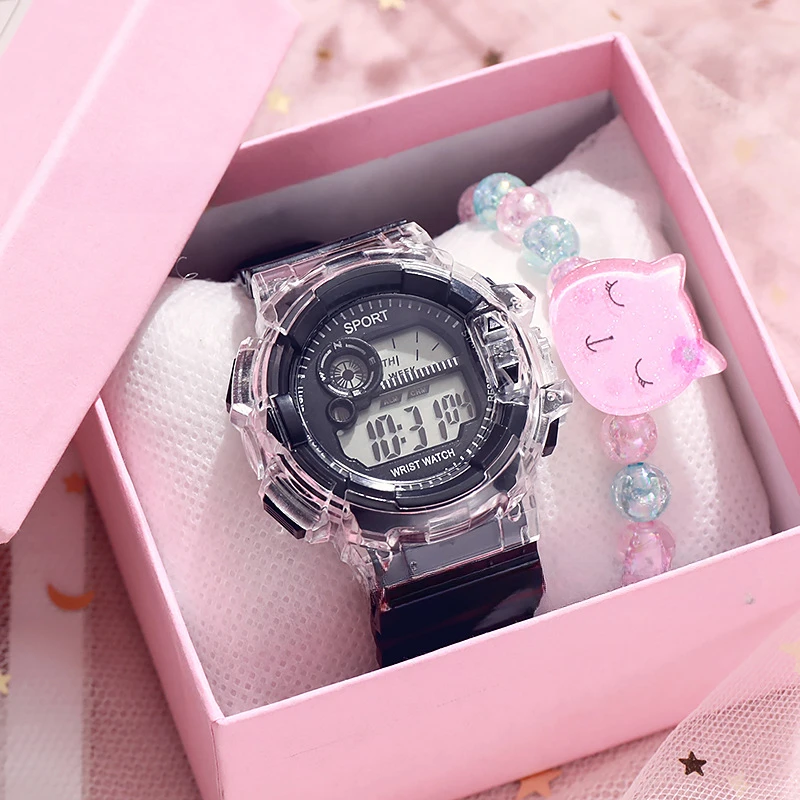 Watch Women's Student Party Junior High School Student Glacier White Girl Instagram High Beauty Sports Electronic Watch