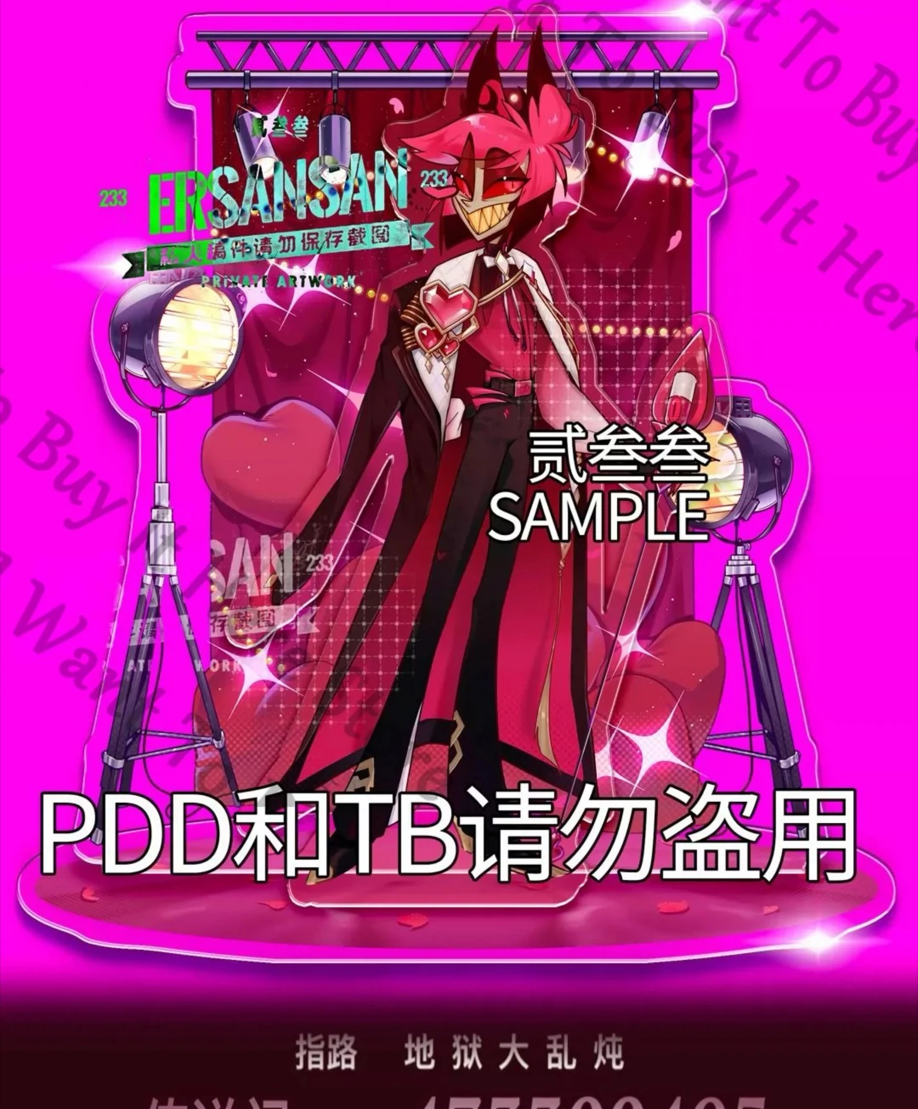 Anime Hazbin Hotel Alastor Angel Dust Vox Velvet Val Cosplay Cartoon Stand Figure Acrylic Standing Sign Indicative Board Gift view 6