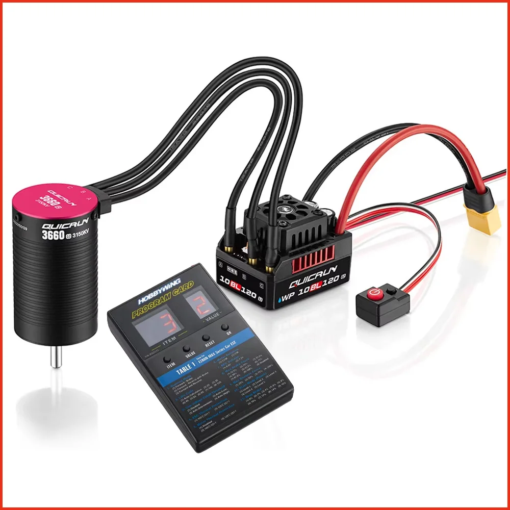 

Hobbywing QuicRun 10BL60 G2 2-3S Waterproof ESC 3652SL/3660SL Brushless Motor For RC 1/10 On-road,Buggy,Truck