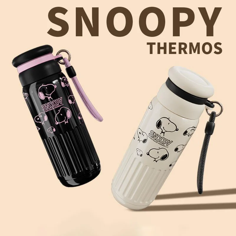 New Snoopy Cartoon Cute Large Capacity Insulated Cup Water Cup 316 Inner Pot High Beauty Couple Water Cup