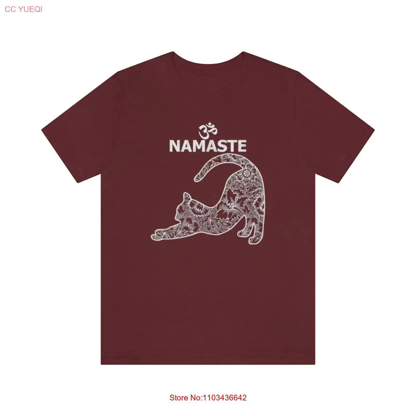 Camiseta Namaste Yoga CaT, Meditación Zen, Alta Calidad, Disponible en Varios Colores y Tallas, Estilo Vintage Lavado y Elástico, Unisex