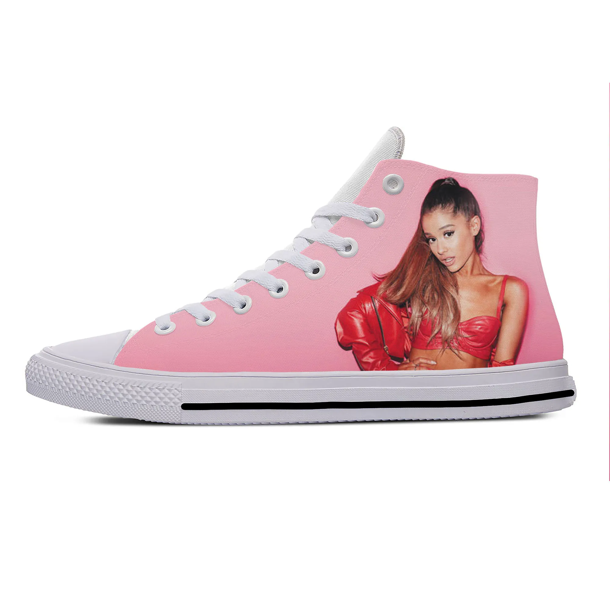 Grande Pop Singer Music Ariana Cute Fashion Funny Casual Cloth Shoes High Top Lightweight Breathable 3D Print Men Women Sneakers