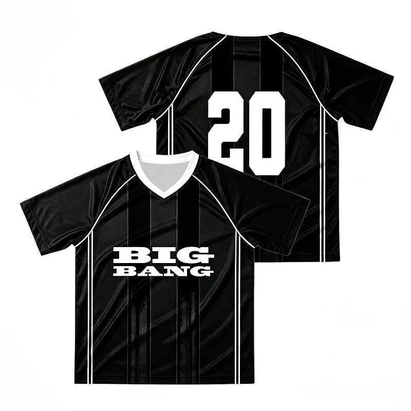 Unisex BIG BANG XX:COSMOS 20. Jubiläumsthema Fußball-Style Trikot Übergroßes Y2K Streetwear Fan-Tour Merch Casual Sport-Oberteil