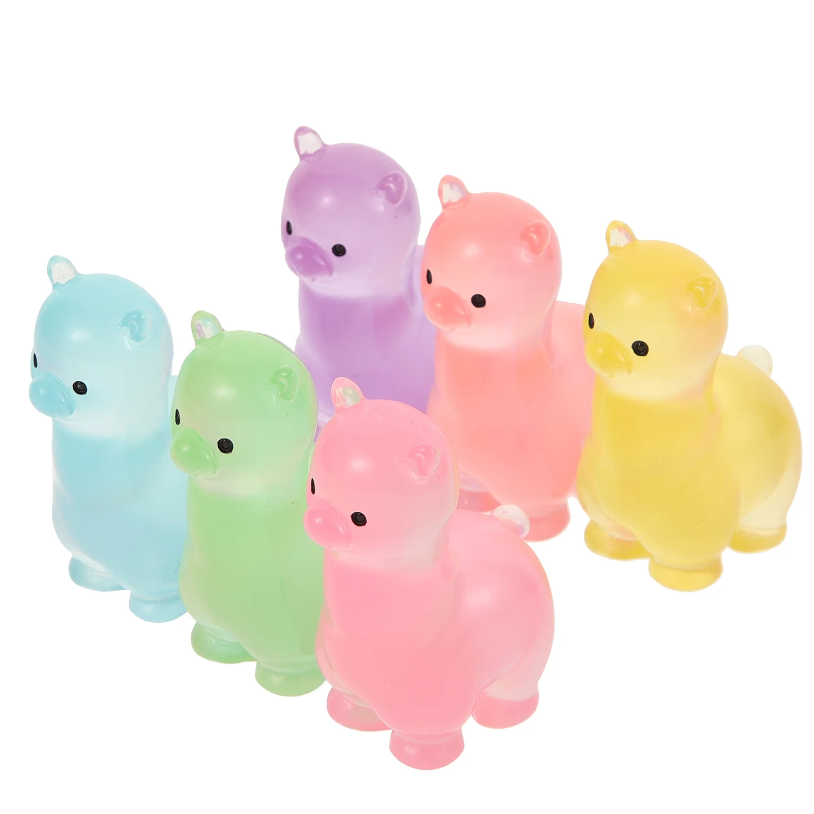 

12 Pcs Night Light Resin Alpaca Miniature Statues Garden Decor Miniature Desktop nament Tiny Animals Figures Resin Animal Decor