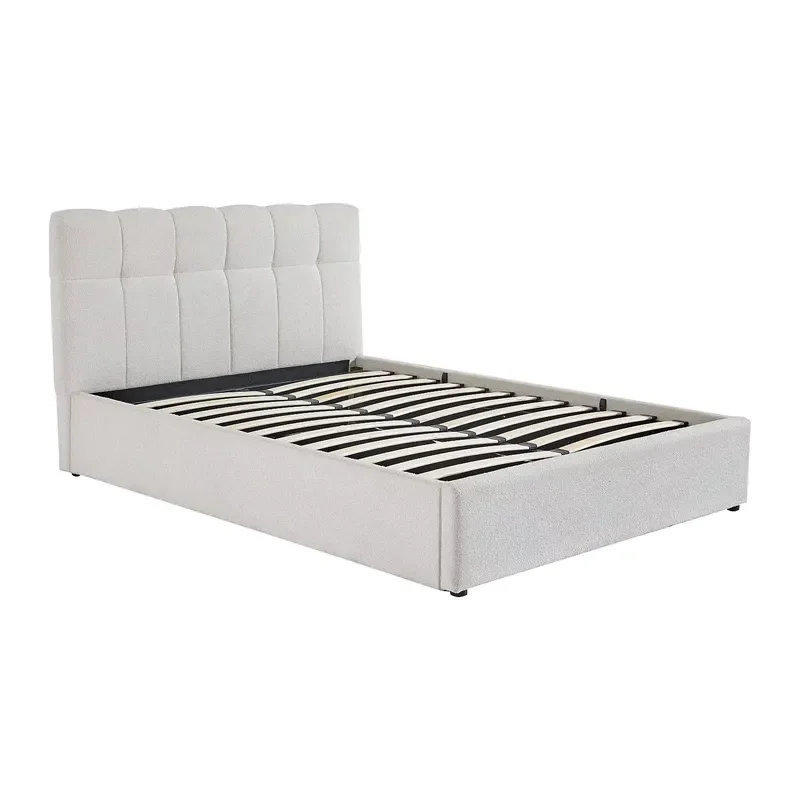 HOT Selling Modern Minimalist Comfortable Space Saving Upholstered Wood Frame Storage Bed Hydraulic Lift Large Hidden Storage
