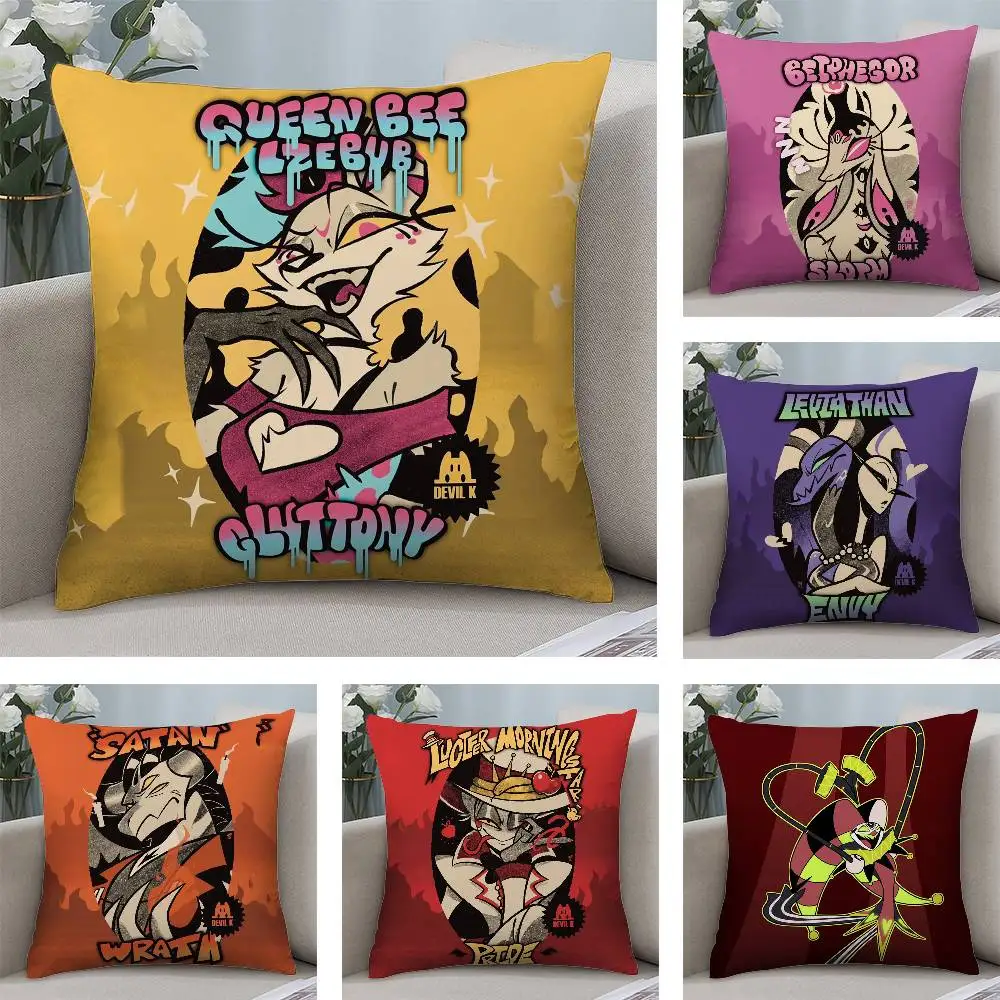 

Anime H-HelluvaS B-Boss Pillow Case Sofa Short Plush Double-sided HD Printing Room Home Office Gift Cushion Cover